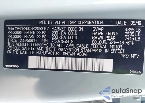 2019 Volvo Xc40 T5 Momentum z USA, uszkodzony, nr VIN YV4162UK9K2053147